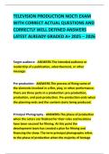 TELEVISION PRODUCTION NOCTI EXAM WITH CORRECT ACTUAL QUESTIONS AND CORRECTLY WELL DEFINED ANSWERS LATEST ALREADY GRADED A&plus; 2025 &ndash; 2026