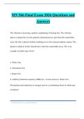 MN 566 Final Exam 2026 Questions and Answers