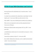 PCHA Exam 2026 Questions and Answers