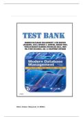Test Bank for Modern Database Management 14th Edition &lpar;Pearson&comma; 2025&rpar; Jeffrey A&period; Hoffer&comma; Heikki Topi&comma; Venkataraman Ramesh and Hillol Bala&comma; Isbn no&semi; 9780135346853&comma; all 14 Chapters Covered