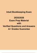 Intuit Bookkeeping Exam 2025&sol;2026 &vert; Verified Study Guide&comma; Practice Test & Certification Prep