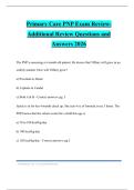Primary Care PNP Exam Review- Additional Review Questions and Answers 2026