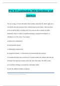 PNCB Examination 2026 Questions and Answers
