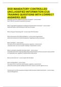 DOD MANDATORY CONTROLLED UNCLASSIFIED INFORMATION &lpar;CUI&rpar; TRAINING QUESTIONS WITH CORRECT ANSWERS 2025
