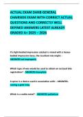 ACTUAL EXAM DANB GENERAL CHAIRSIDE EXAM WITH CORRECT ACTUAL QUESTIONS AND CORRECTLY WELL DEFINED ANSWERS LATEST ALREADY GRADED A&plus; 2025 &ndash; 2026