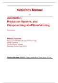 Solution Manual for Automation&comma; Production Systems&comma; and Computer-Integrated Manufacturing &lpar;3rd Edition&rpar; by Mikell P&period; Groover &vert; 2025&sol;2026 Latest Update