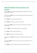 Math 215 Midterm Exam Questions and  answers 