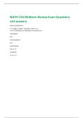 MATH 216 Midterm Review Exam Questions  and answers
