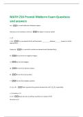 MATH 216 Premid-Midterm Exam Questions  and answers 