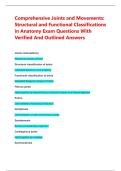 Comprehensive Joints and Movements&colon; Structural and Functional Classifications in Anatomy Exam Questions With Verified And Outlined Answers