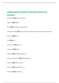 mathematical model Exam Questions and  answers 
