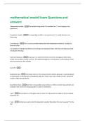 mathematical model Exam Questions and  answers 