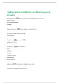 mathematical modeling Exam Questions and  answers 