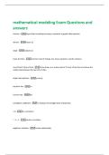 mathematical modeling Exam Questions and  answers 