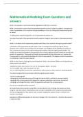 Mathematical Modeling Exam Questions and  answers