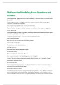 Mathematical Modeling Exam Questions and  answers 