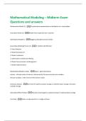 Mathematical Modeling &ndash; Midterm Exam  Questions and answers 