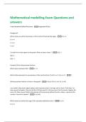 Mathematical modelling Exam Questions and  answers 