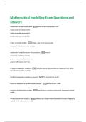 Mathematical modelling Exam Questions and  answers 