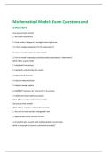 Mathematical Models Exam Questions and  answers 