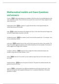Mathematical models unit Exam Questions  and answers 