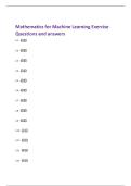 Mathematics for Machine Learning Exercise  Questions and answers