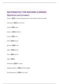 MATHEMATICS FOR MACHINE LEARNING  Questions and answers 