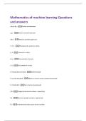 Mathematics of machine learning Questions  and answers 