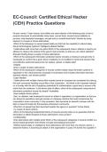 EC-Council&colon; Certified Ethical Hacker &lpar;CEH&rpar; Practice Questions NEWEST 2026&sol;2027 ACTUAL EXAM COMPLETE QUESTIONS AND CORRECT DETAILED ANSWERS &lpar;VERIFIED ANSWERS&rpar; &vert;ALREADY GRADED A&plus;&vert;&vert;BRAND NEW&excl;&excl;