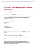 MRCP Part 2 &lpar;Ophthalmology&rpar; Exam Questions  and answers 