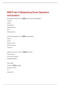 MRCP Part 2 &lpar;Respiratory&rpar; Exam Questions  and answers 