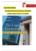 Solution Manual for The Legal Environment of Business&comma; 14th Edition by Roger E&period; Meiners et al&period;