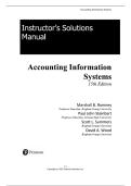 Instructor's Solutions Manual & Test Bank for Accounting Information Systems&comma; 15th Edition by Romney&comma; Steinbart