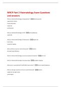 MRCP Part 2 Haematology Exam Questions  and answers 