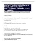 ANATOMY AND PHYSIOLOGY HON MODULE 3 MODULE EXAM QUESTIONS AND ANSWERS RATED A&plus; 2025&sol;2026
