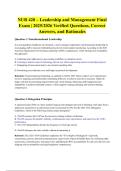 NUR 420 &ndash; Leadership and Management Final Exam &vert; 2025&sol;2026 Verified Questions&comma; Correct Answers&comma; and Rationales