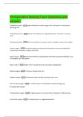 Perioperative Nursing Exam Questions and  answers 