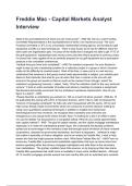 Freddie Mac - Capital Markets Analyst Interview NEWEST 2026&sol;2027 ACTUAL EXAM COMPLETE QUESTIONS AND CORRECT DETAILED ANSWERS &lpar;VERIFIED ANSWERS&rpar; &vert;ALREADY GRADED A&plus;&vert;&vert;BRAND NEW&excl;&excl;