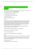 Perioperative Nursing Exam Questions and  answers 