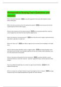 Perioperative Nursing Exam Questions and  answers