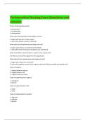 Perioperative Nursing Exam Questions and  answers 