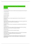 Perioperative Nursing Exam Questions and  answers 