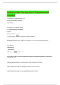 Perioperative Nursing Exam Questions and  answers 