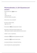 Pharmacokinetics I&comma; II&comma; & III Questions and  answers 