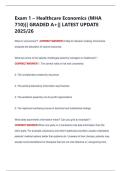 Exam 1 &ndash; Healthcare Economics &lpar;MHA  710&rpar;&vert;&vert; GRADED A&plus;&vert;&vert; LATEST UPDATE  2025&sol;26 