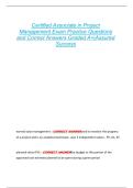 Certified Associate in Project  Management Exam Practice Questions  and Correct Answers Graded A&plus;&vert;Assured  Success 