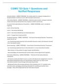 CGMS 723 Quiz 1 Questions and Verified Responses