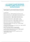 4&period;3&period;1 COAST GUARD MESSAGE SYSTEM &lpar;CGMS&rpar; Questions and Verified Answers