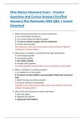 Ohio Marine Mechanic Exam &ndash; Practice    Questions And Correct Answers &lpar;Verified  Answers&rpar; Plus Rationales 2026 Q&A &vert; Instant  Download 