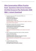 Ohio Conservation Officer Practice  Exam  Questions And Correct Answers  &lpar;Verified Answers&rpar; Plus Rationales 2026  Q&A &vert; Instant Download 